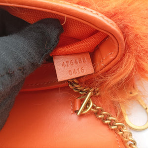 Pre-owned Gucci GG Marmont Orange Fur 476433 shoulderbag | stylenewstar