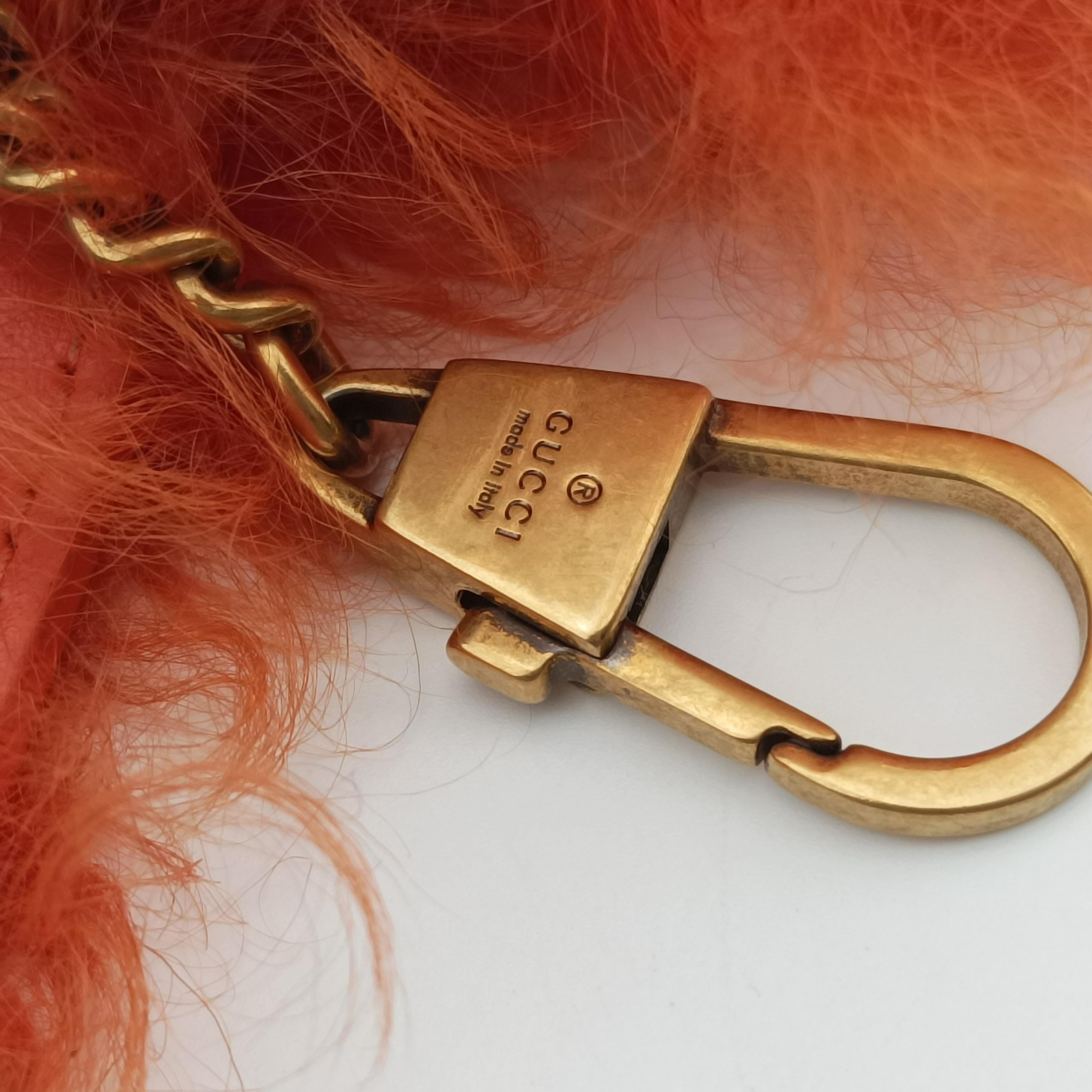 Pre-owned Gucci GG Marmont Orange Fur 476433 shoulderbag | stylenewstar