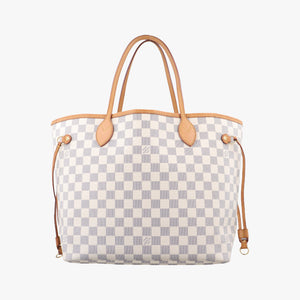 Pre-owned Louis Vuitton NEVERFULL MM Azur Damier　Canvas N51107 handbag | stylenewstar