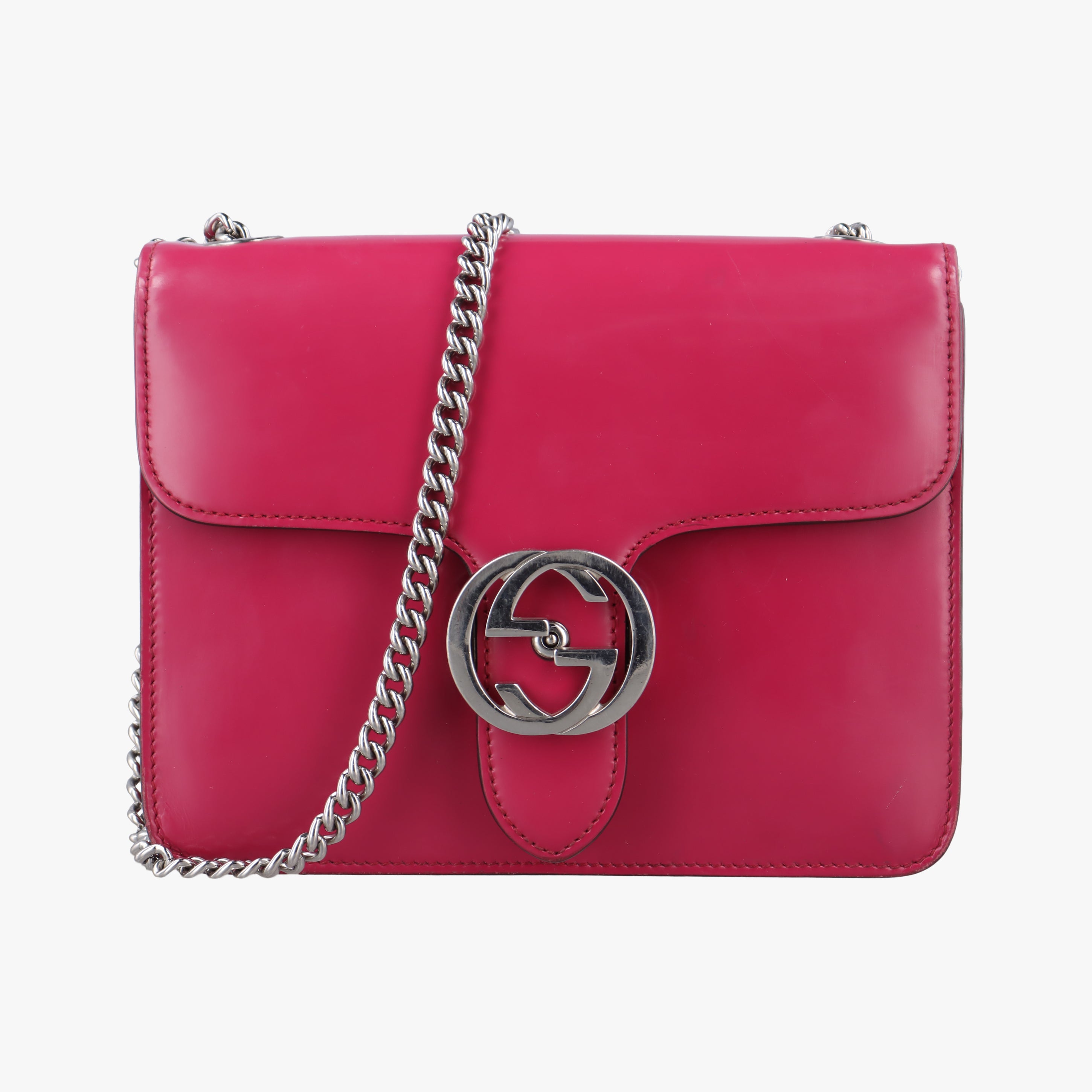 Vintage Gucci Interlocking G Red Patent Leather 387609 shoulderbag | stylenewstar