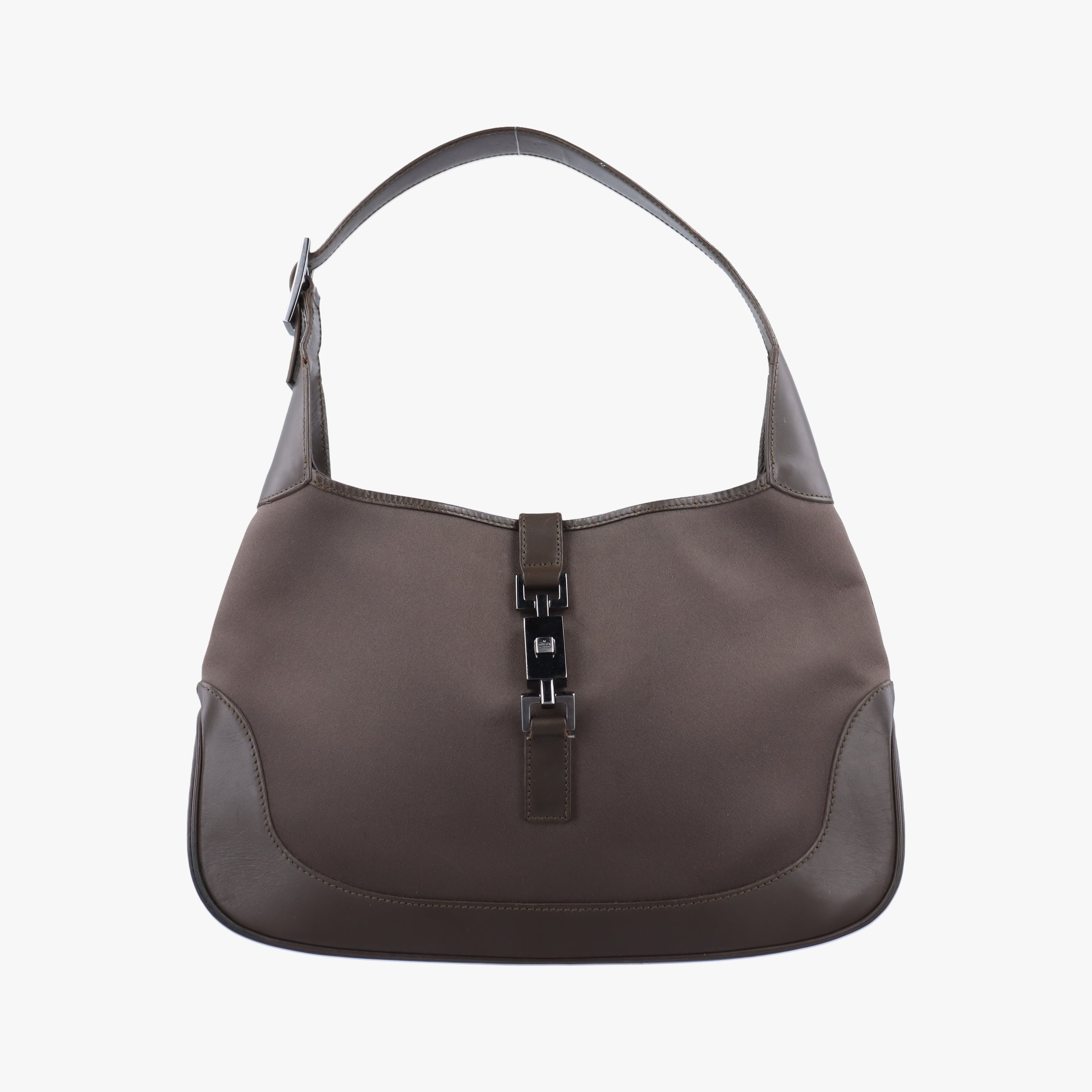 Pre-owned Gucci Jackie Brown Canvas × Leather 001 33 shoulderbag | stylenewstar