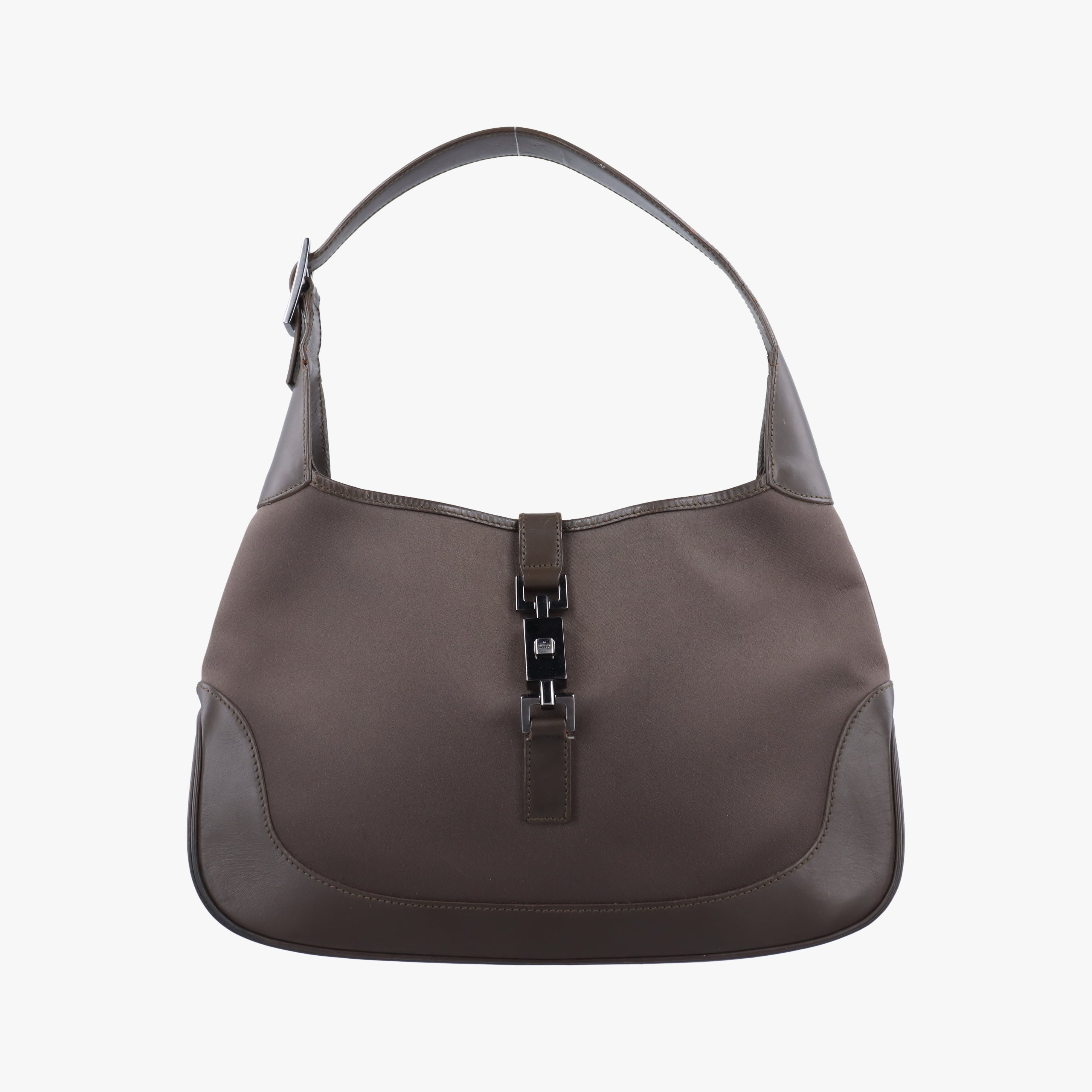 Pre-owned Gucci Jackie Brown Canvas × Leather 001 33 shoulderbag | stylenewstar