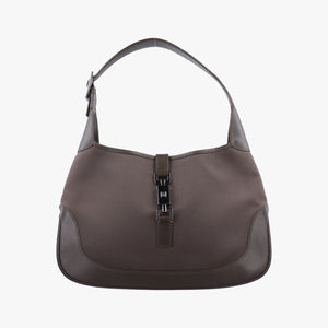 Pre-owned Gucci Jackie Brown Canvas × Leather 001 33 shoulderbag | stylenewstar