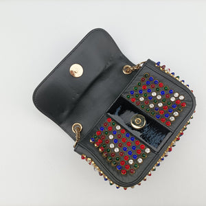 Pre-owned Christian Louboutin Wheat Charity Chain Black Leather  shoulderbag | stylenewstar