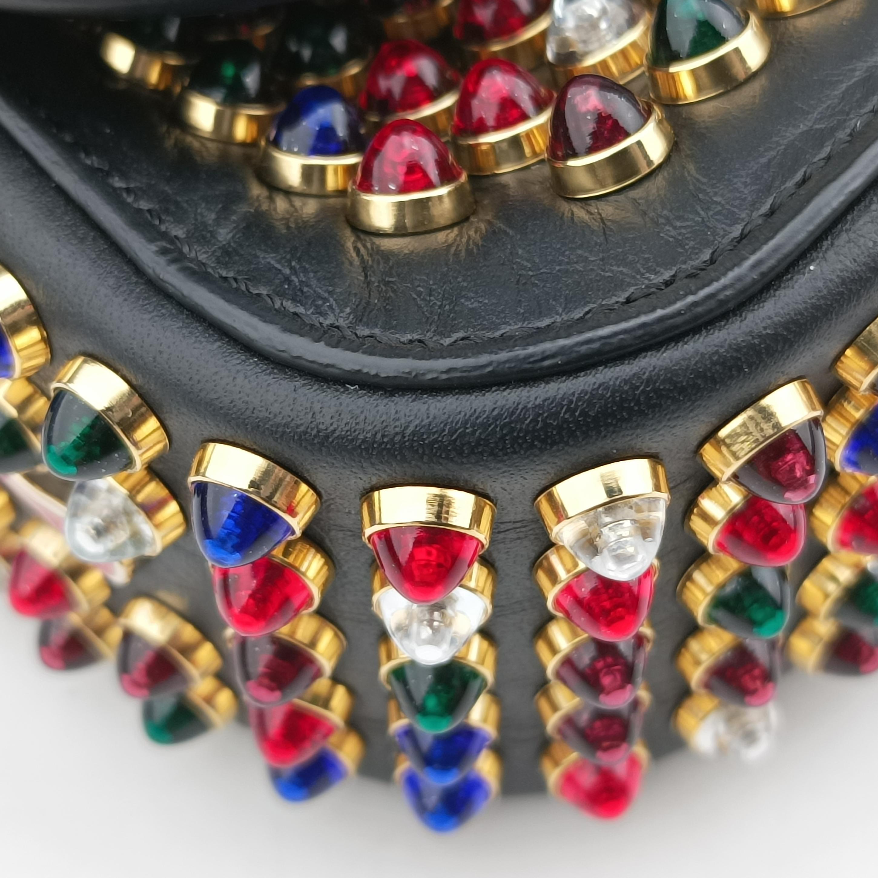 Pre-owned Christian Louboutin Wheat Charity Chain Black Leather  shoulderbag | stylenewstar