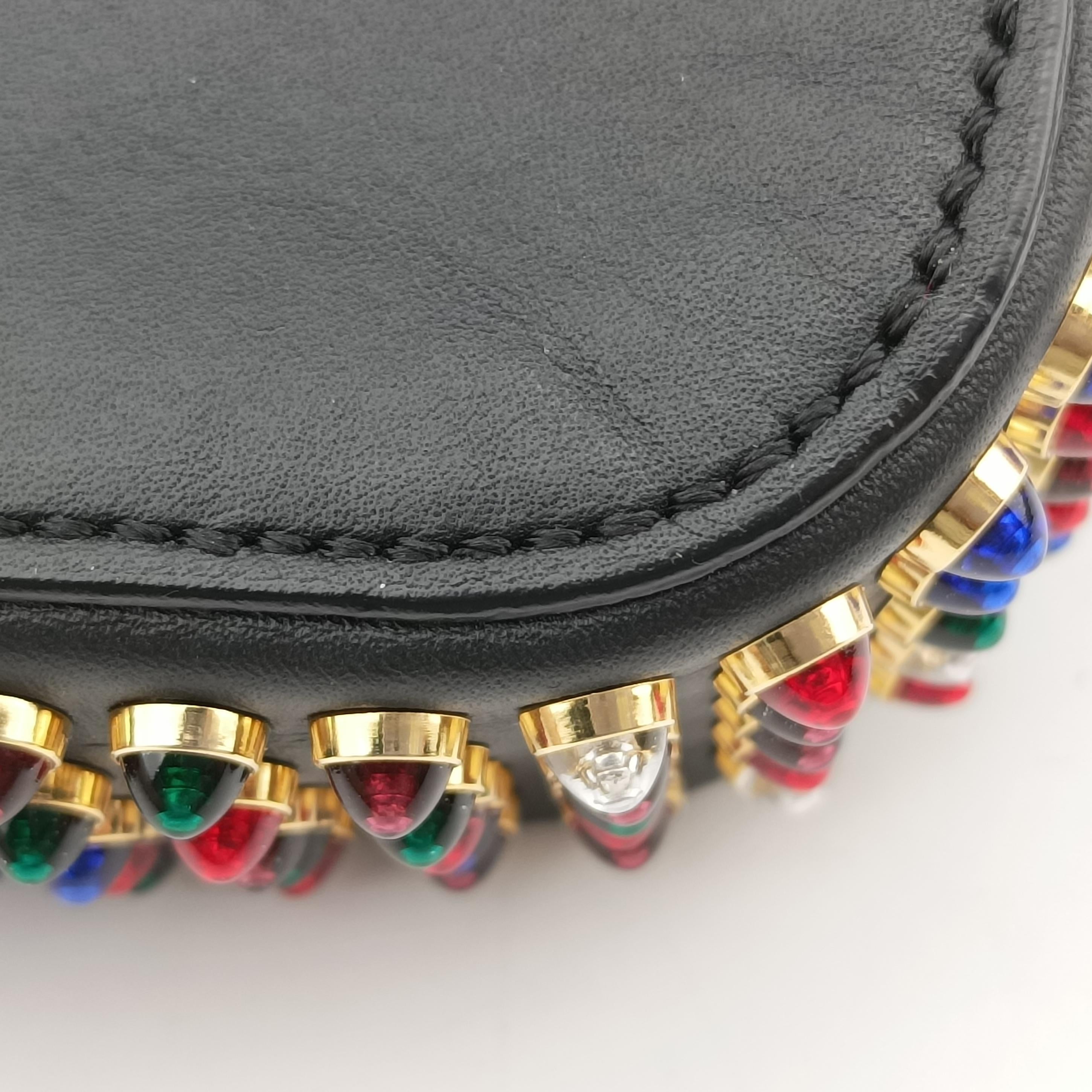 Pre-owned Christian Louboutin Wheat Charity Chain Black Leather  shoulderbag | stylenewstar