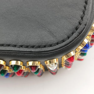 Pre-owned Christian Louboutin Wheat Charity Chain Black Leather  shoulderbag | stylenewstar