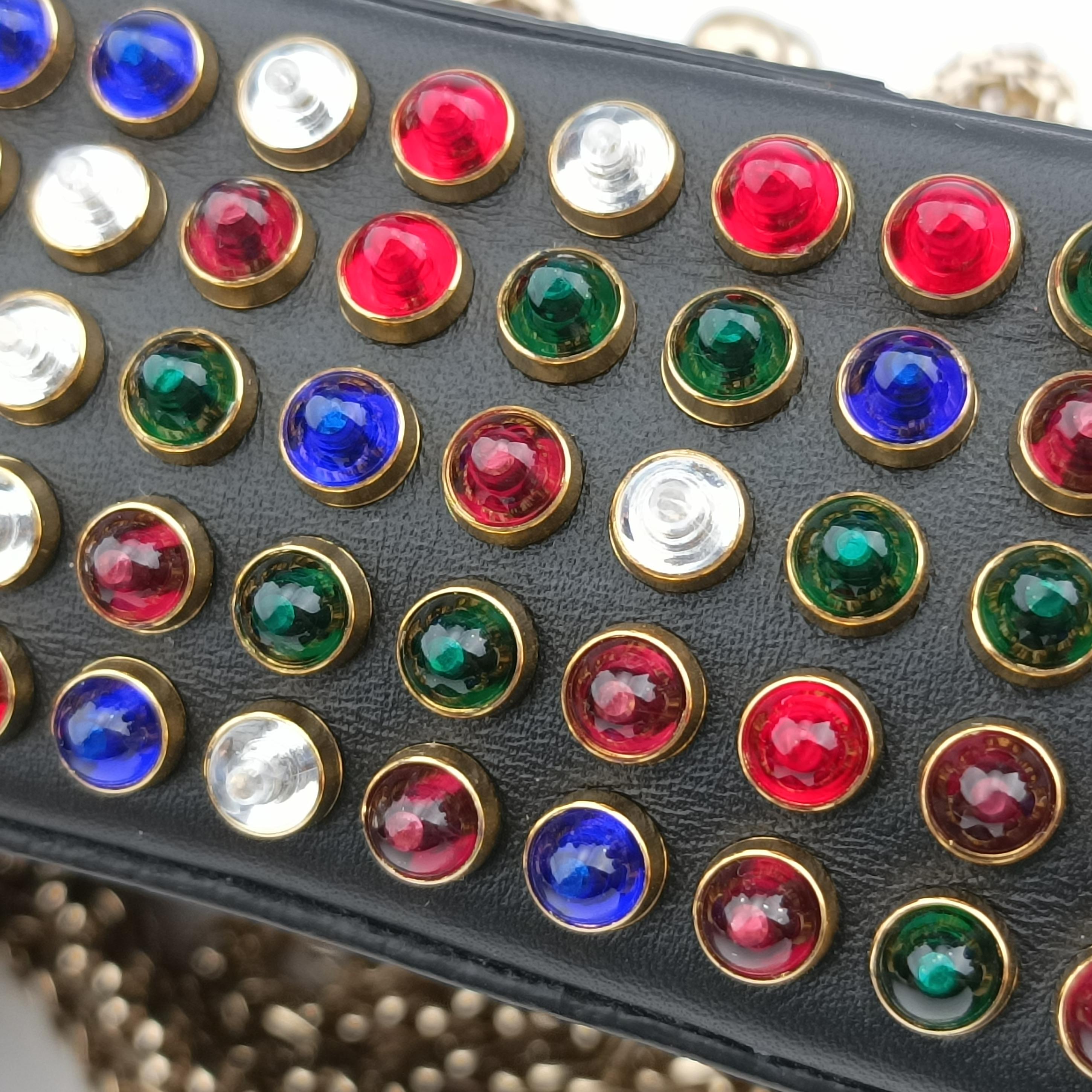 Pre-owned Christian Louboutin Wheat Charity Chain Black Leather  shoulderbag | stylenewstar