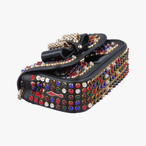 Pre-owned Christian Louboutin Wheat Charity Chain Black Leather  shoulderbag | stylenewstar