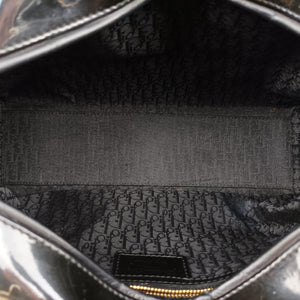 Pre-owned Christian Dior Lady Dior Black Patent  shoulderbag | stylenewstar