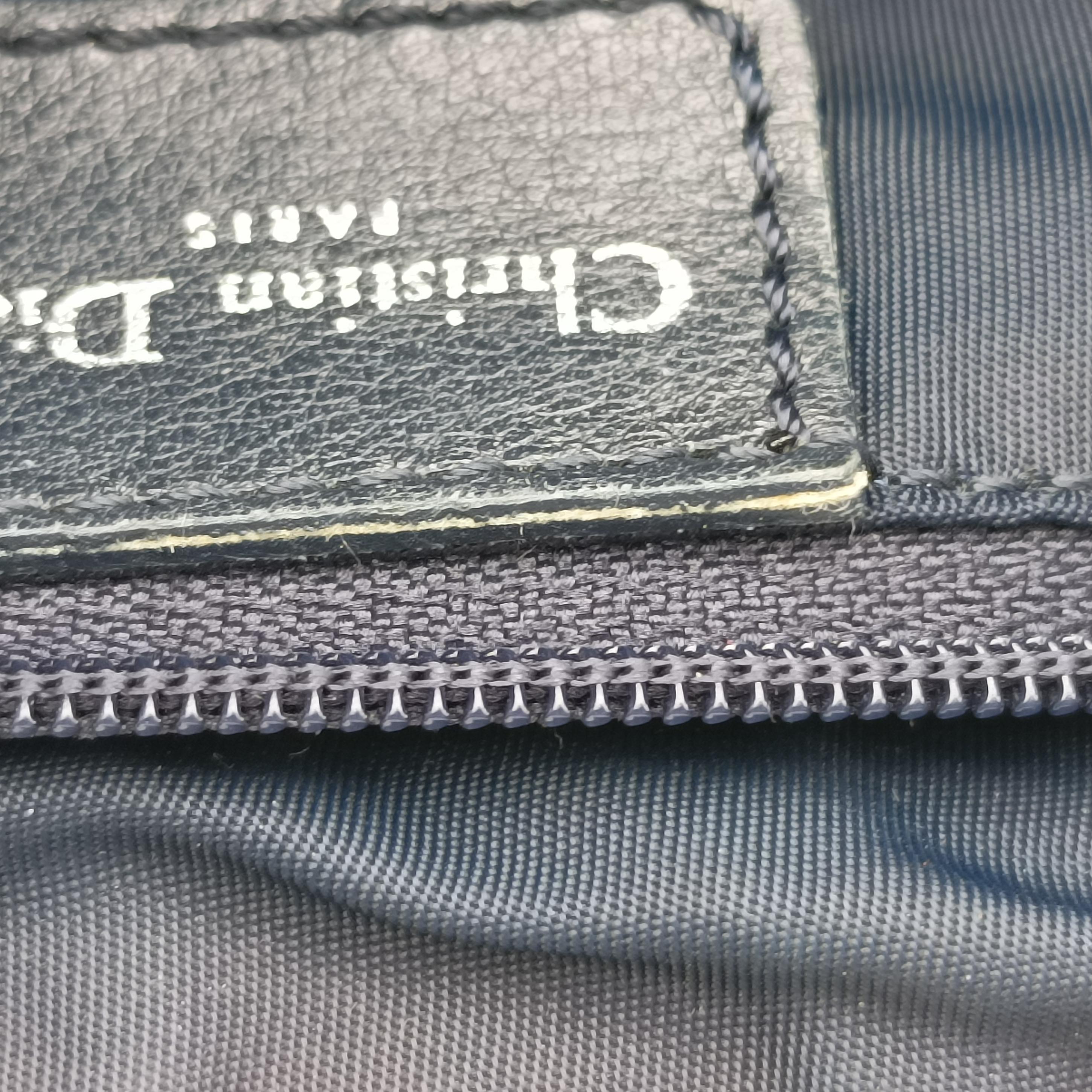 Pre-owned Christian Dior Trotter Mini Navy x Gray Jacquard  shoulderbag | stylenewstar