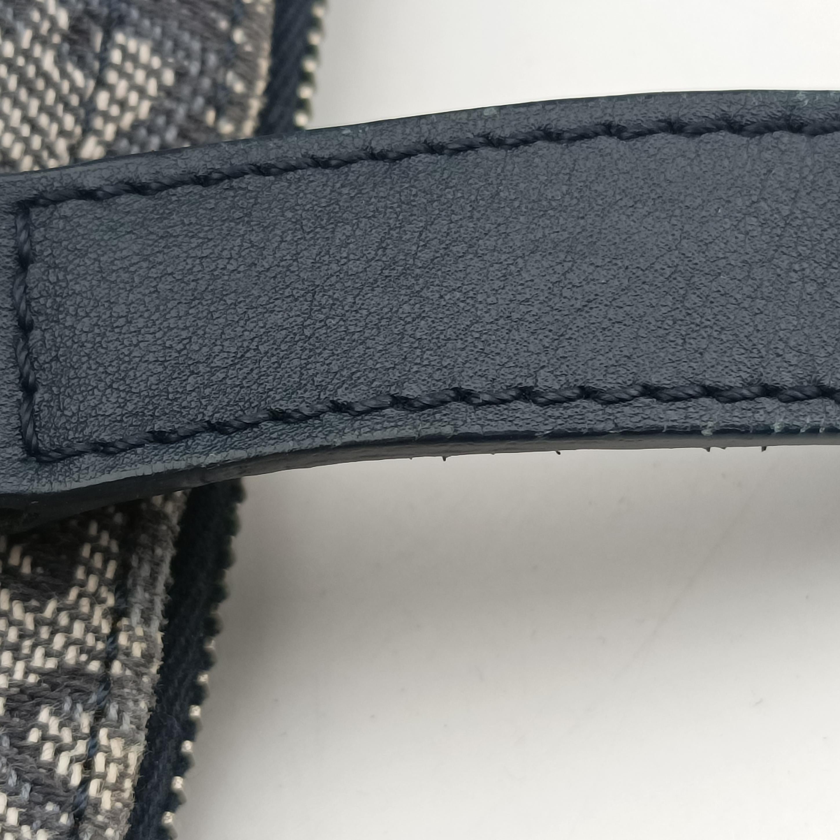 Pre-owned Christian Dior Trotter Mini Navy x Gray Jacquard  shoulderbag | stylenewstar
