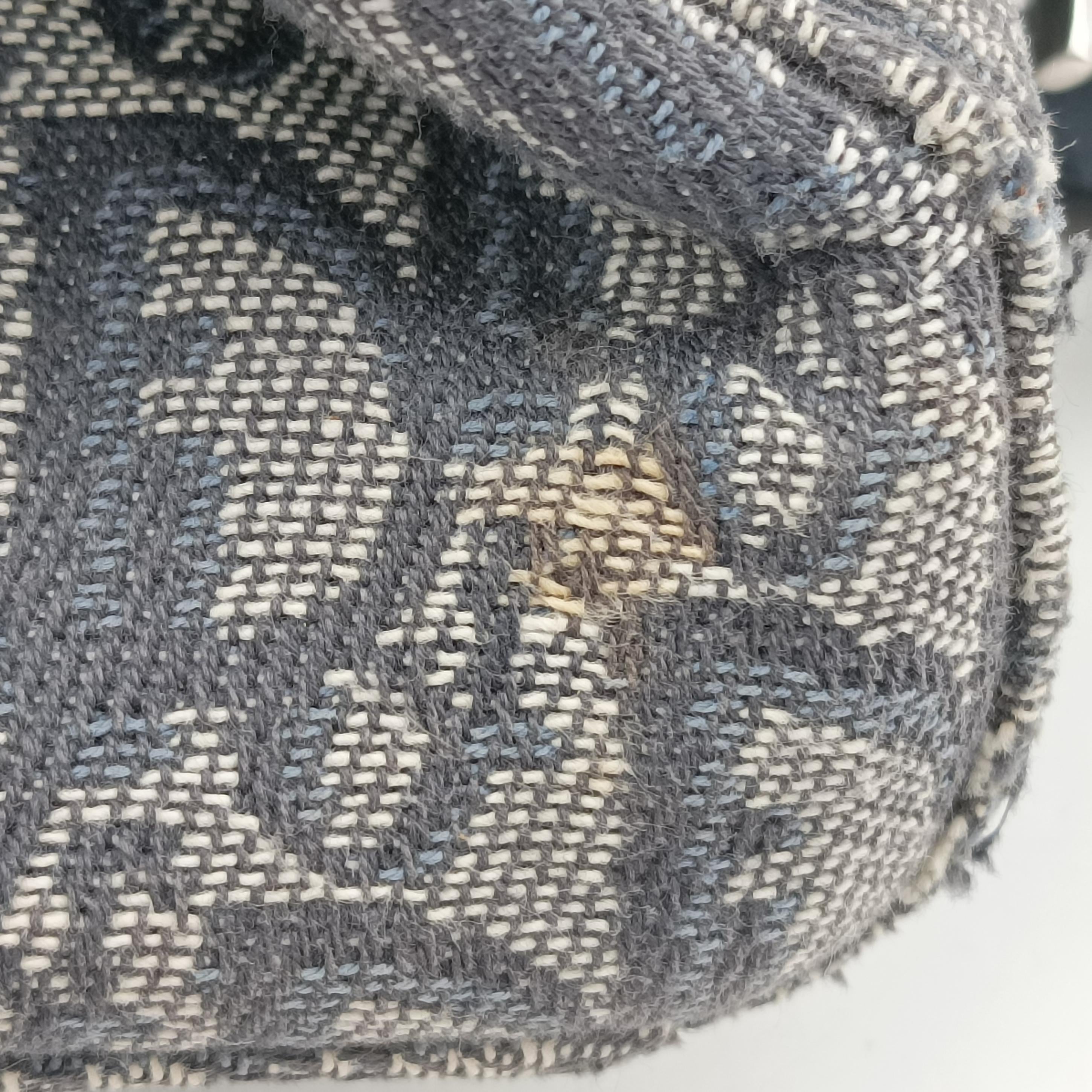 Pre-owned Christian Dior Trotter Mini Navy x Gray Jacquard  shoulderbag | stylenewstar