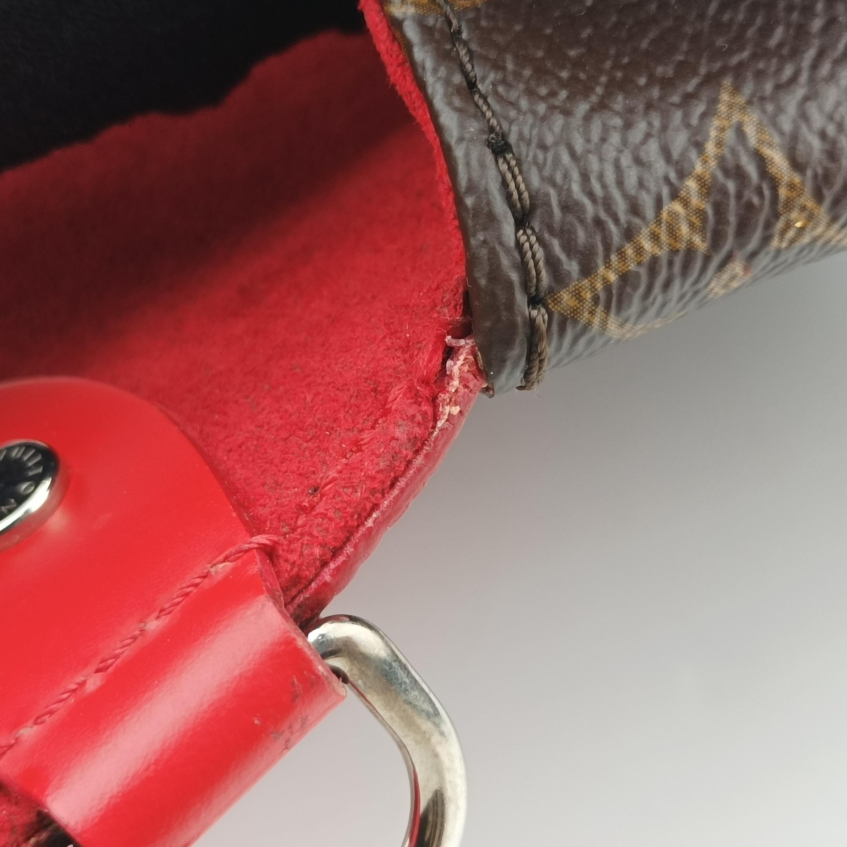 Secondhand Louis Vuitton SAINT MICHEL brown×COQUELICOT Monogram Canvas×calf leather M44031 shoulderbag | stylenewstar