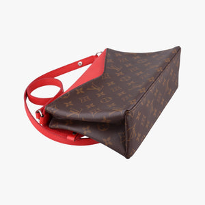 Secondhand Louis Vuitton SAINT MICHEL brown×COQUELICOT Monogram Canvas×calf leather M44031 shoulderbag | stylenewstar