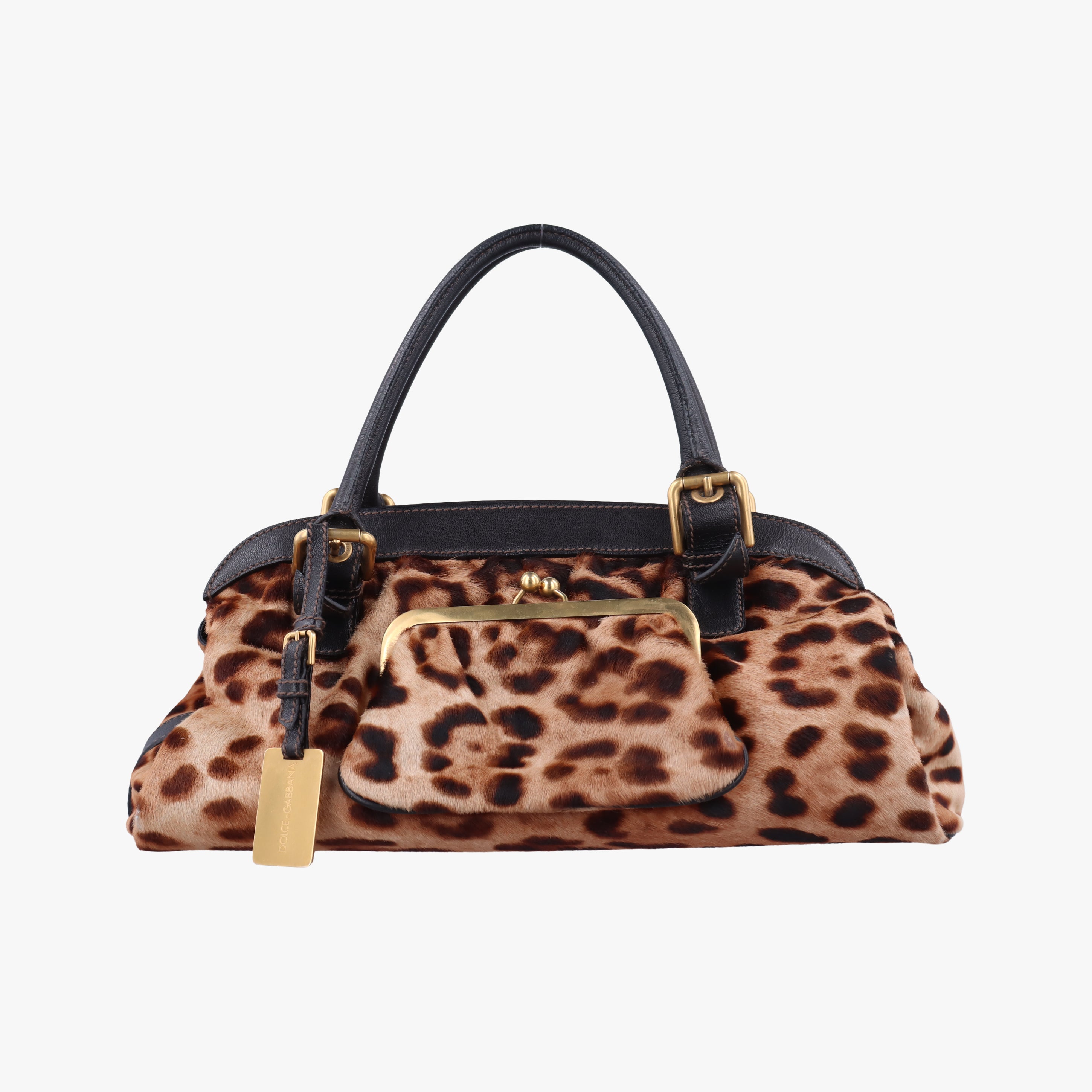Pre-owned Dolce & Gabbana Leopard print Multicolour ponyhair  handbag | stylenewstar