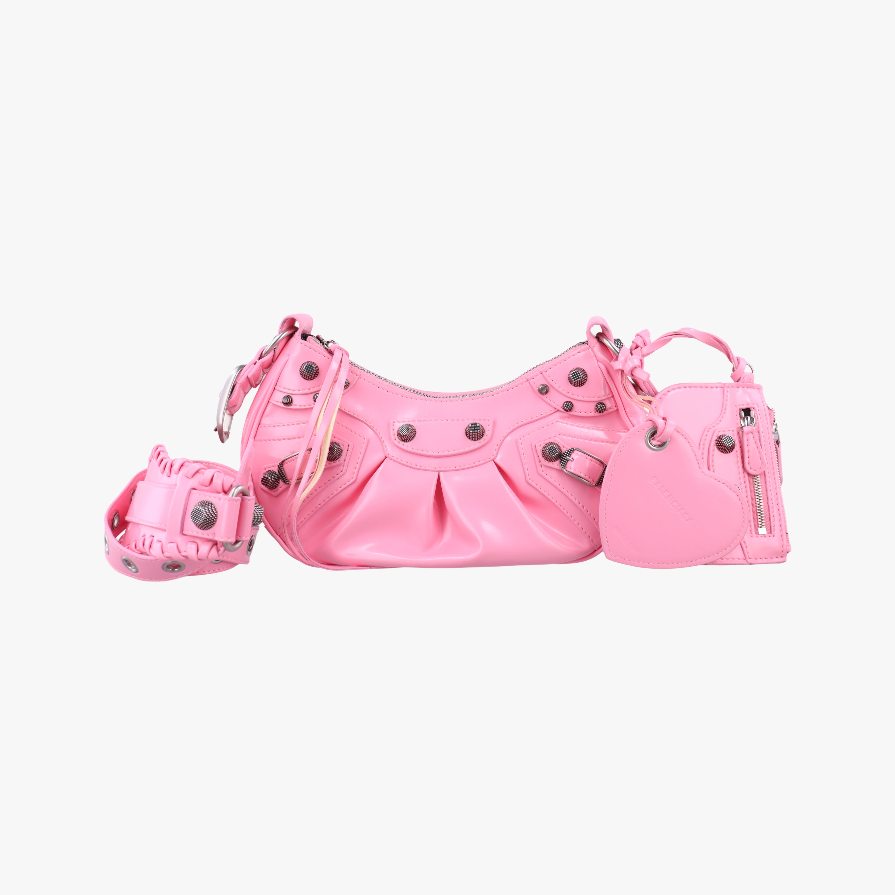 Secondhand Balenciaga Le Cagole Pink Patent  shoulderbag | stylenewstar