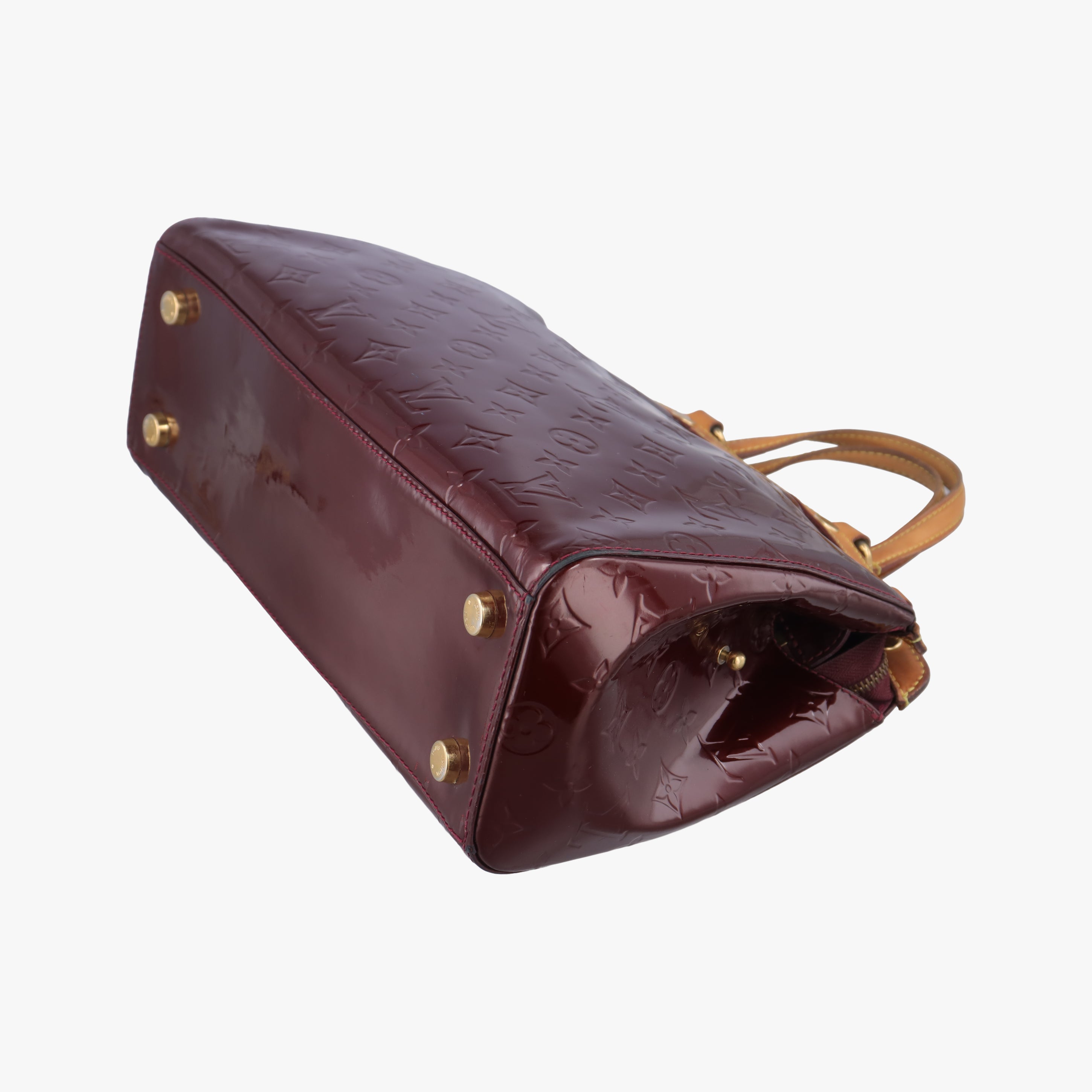 Pre-owned Louis Vuitton Bréa MM Amarante Vernis M91619 handbag | stylenewstar