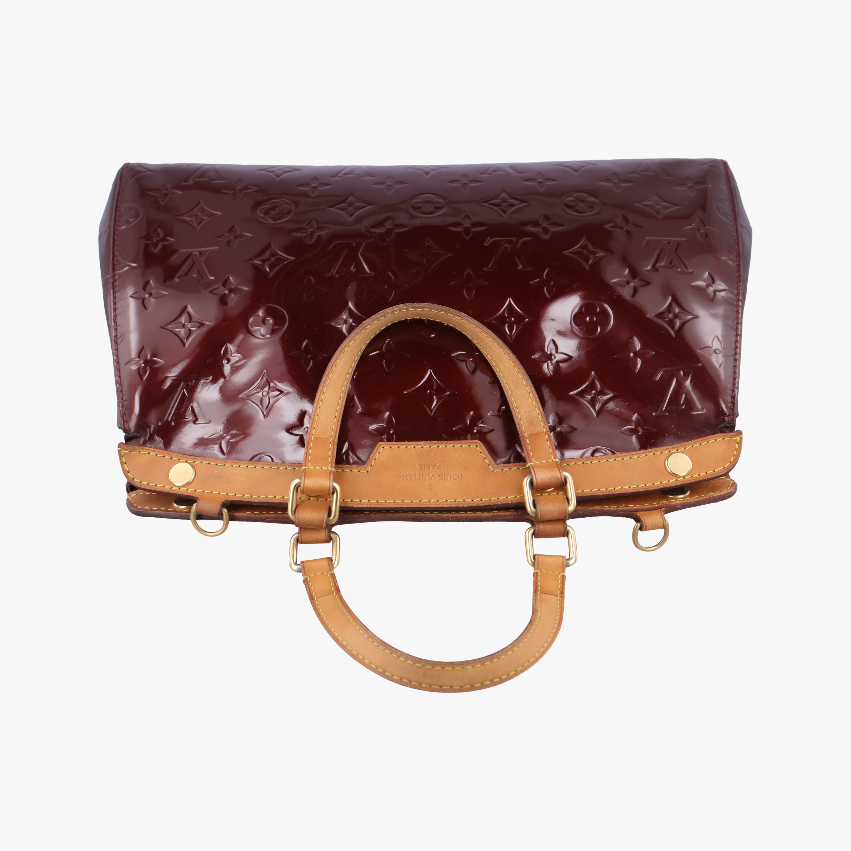 Pre-owned Louis Vuitton Bréa MM Amarante Vernis M91619 handbag | stylenewstar