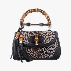 Vintage Gucci New Bamboo Black×Multicolour ponyhair×Leather 240242 shoulderbag | stylenewstar