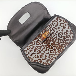Vintage Gucci New Bamboo Black×Multicolour ponyhair×Leather 240242 shoulderbag | stylenewstar