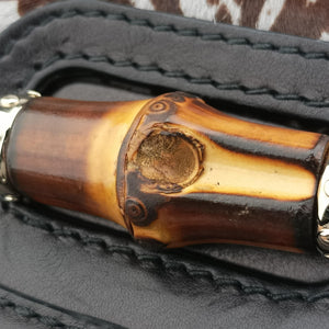 Vintage Gucci New Bamboo Black×Multicolour ponyhair×Leather 240242 shoulderbag | stylenewstar