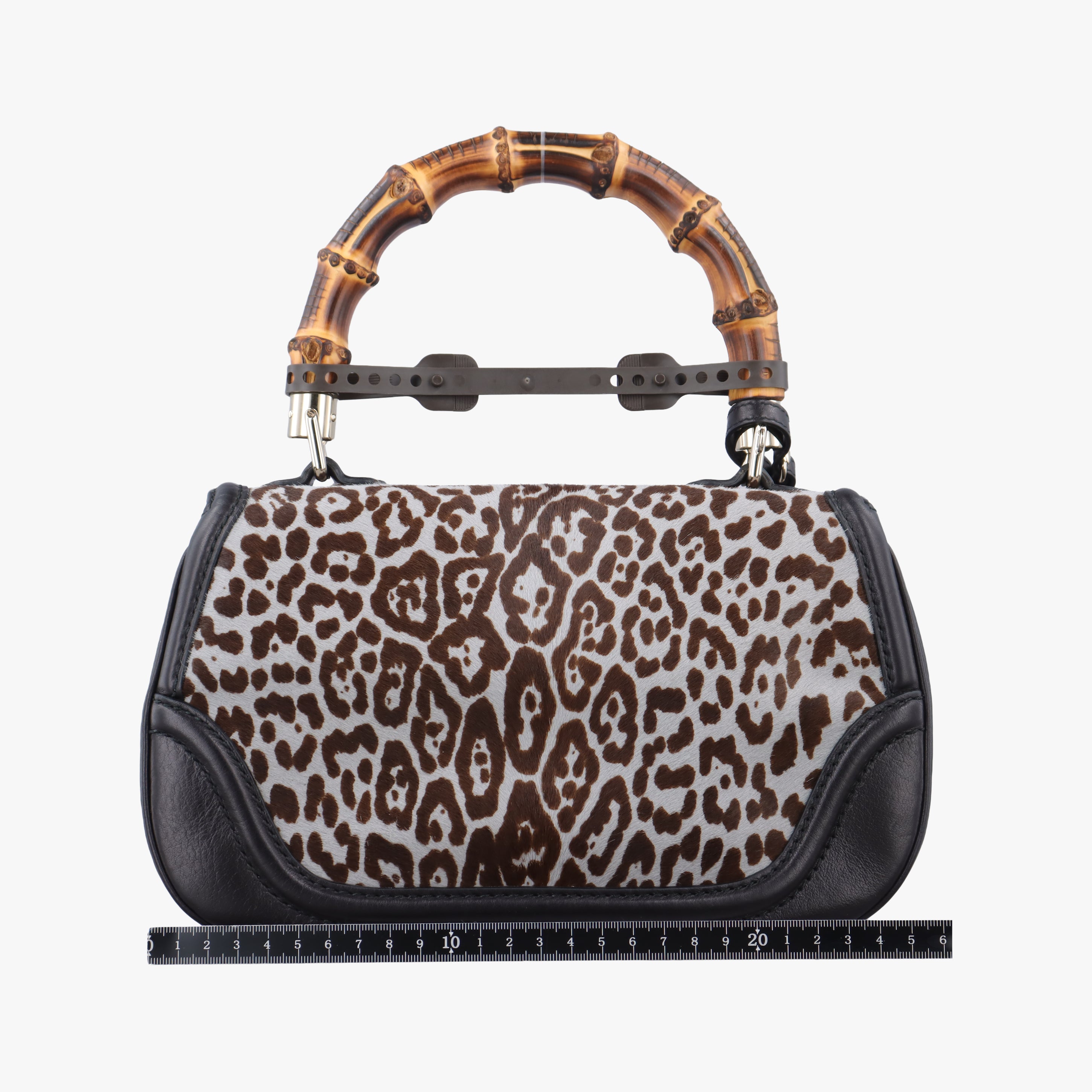 Vintage Gucci New Bamboo Black×Multicolour ponyhair×Leather 240242 shoulderbag | stylenewstar