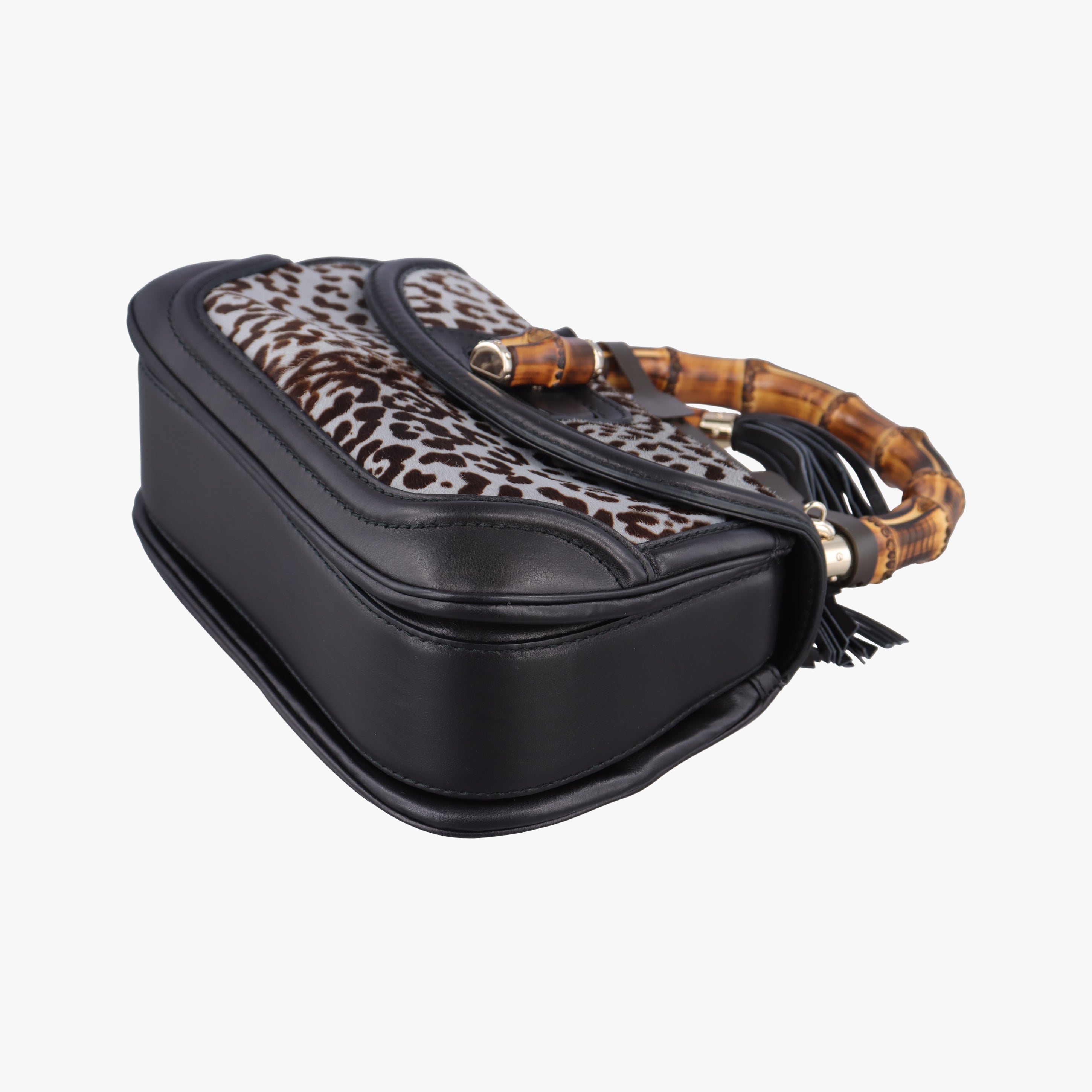 Vintage Gucci New Bamboo Black×Multicolour ponyhair×Leather 240242 shoulderbag | stylenewstar