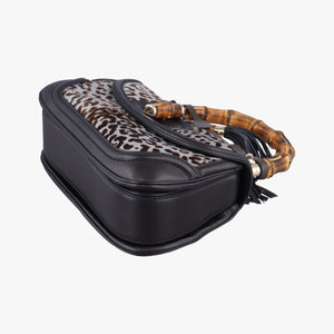 Vintage Gucci New Bamboo Black×Multicolour ponyhair×Leather 240242 shoulderbag | stylenewstar