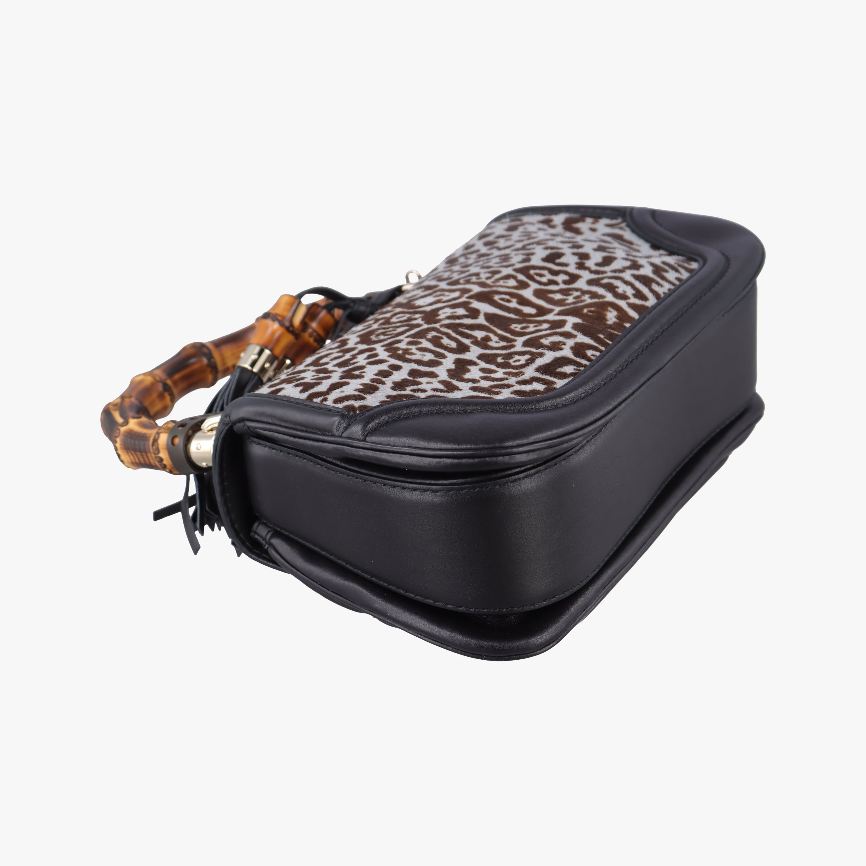 Vintage Gucci New Bamboo Black×Multicolour ponyhair×Leather 240242 shoulderbag | stylenewstar