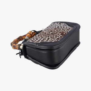 Vintage Gucci New Bamboo Black×Multicolour ponyhair×Leather 240242 shoulderbag | stylenewstar