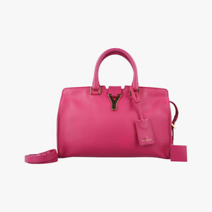 Pre-owned Yves Saint Laurent Y Ligne Petit Cabas Rose Leather 311210 shoulderbag | stylenewstar