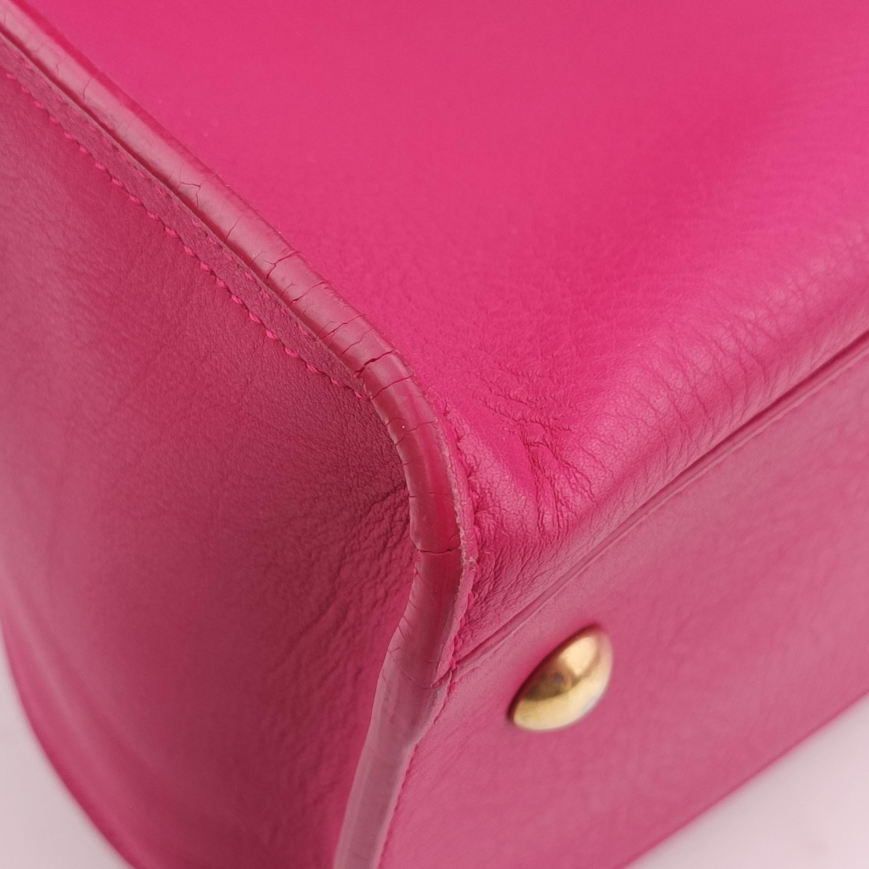 Pre-owned Yves Saint Laurent Y Ligne Petit Cabas Rose Leather 311210 shoulderbag | stylenewstar