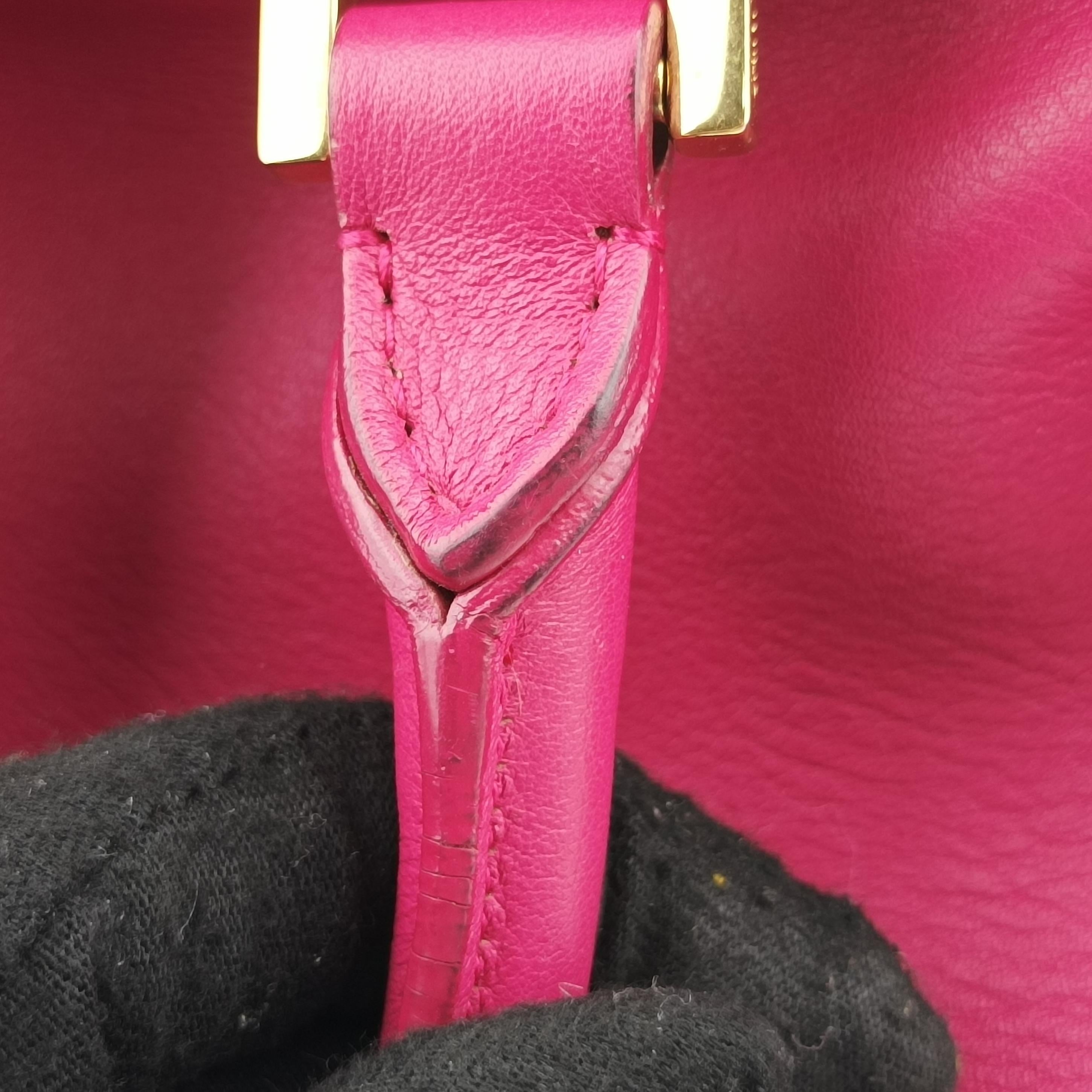 Pre-owned Yves Saint Laurent Y Ligne Petit Cabas Rose Leather 311210 shoulderbag | stylenewstar