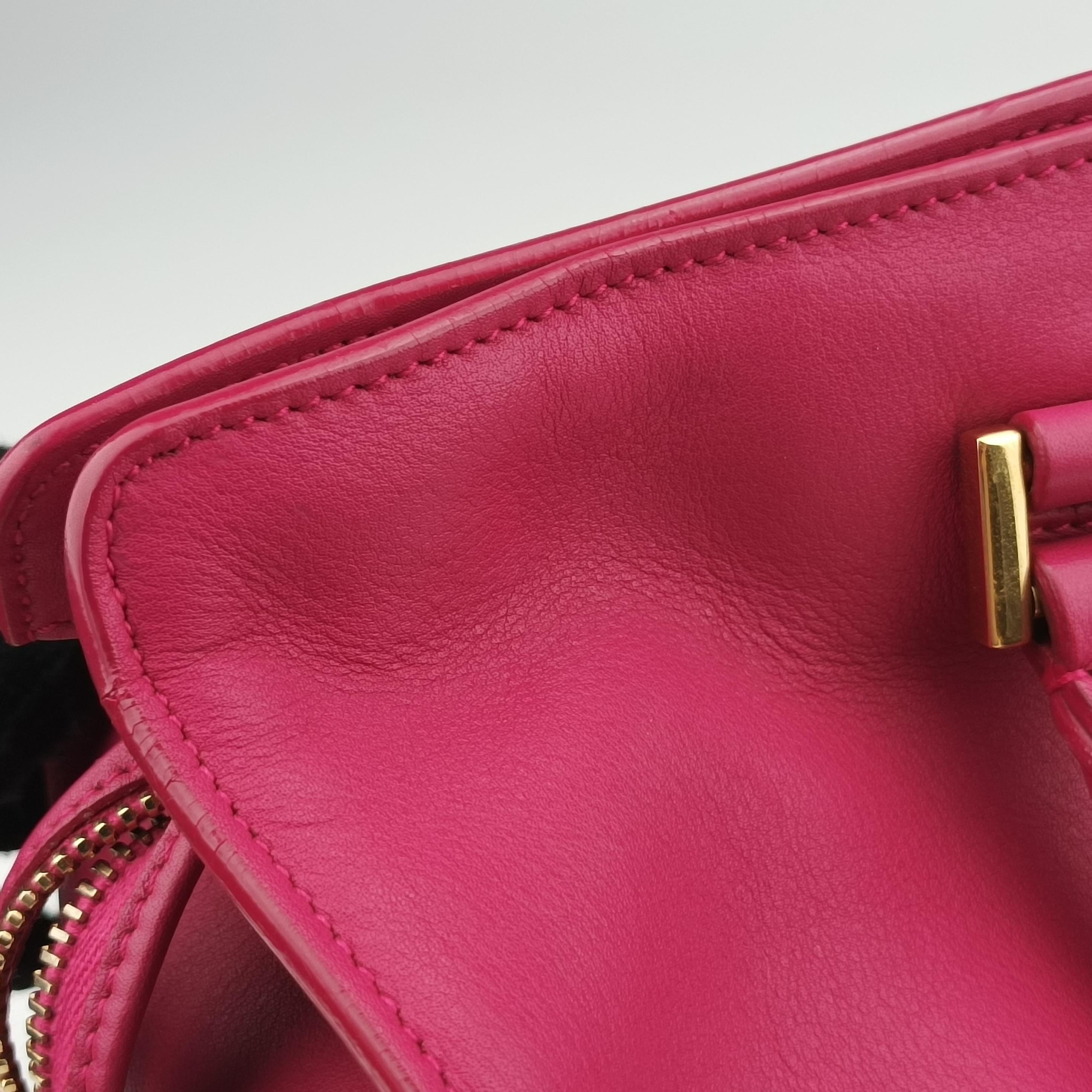 Pre-owned Yves Saint Laurent Y Ligne Petit Cabas Rose Leather 311210 shoulderbag | stylenewstar