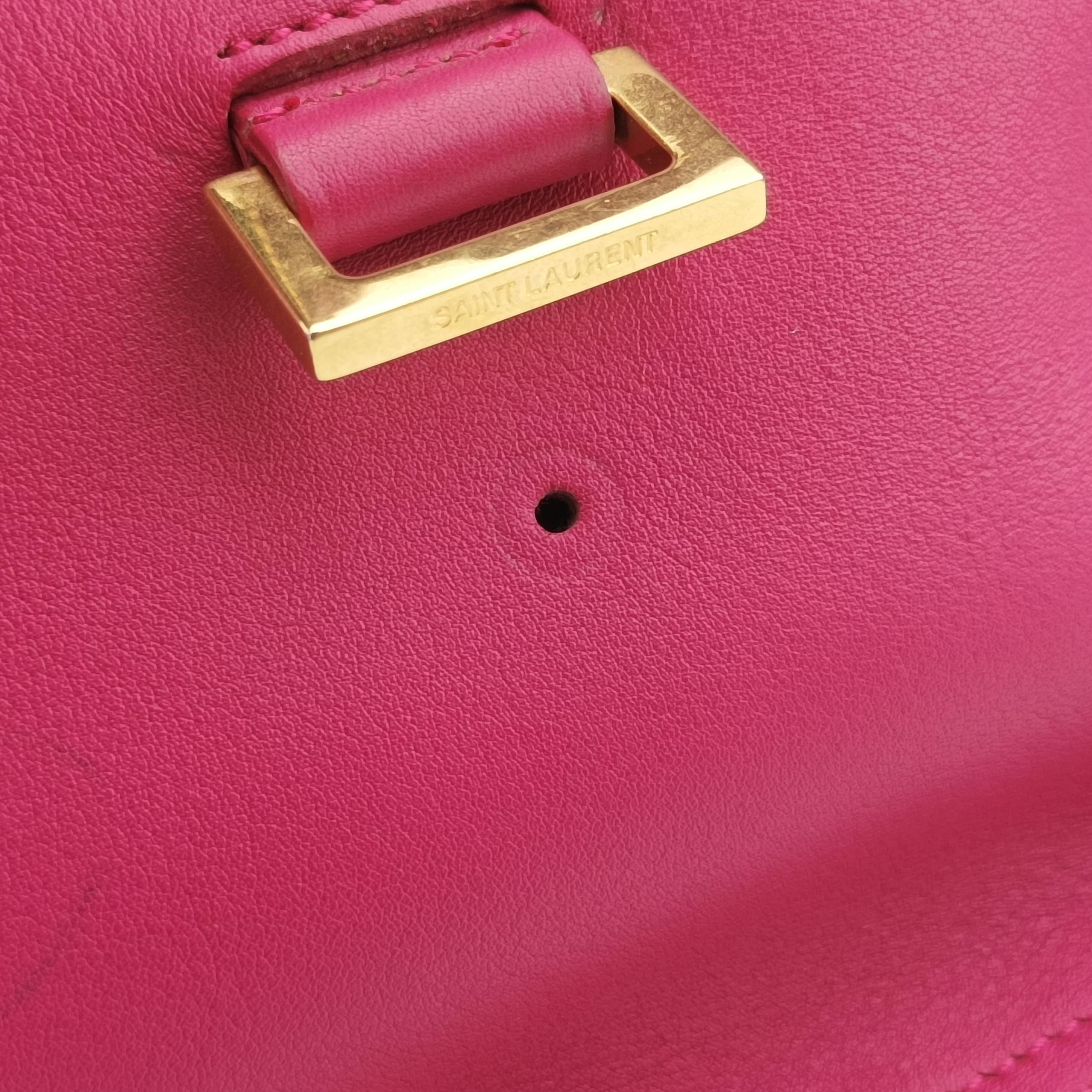 Pre-owned Yves Saint Laurent Y Ligne Petit Cabas Rose Leather 311210 shoulderbag | stylenewstar