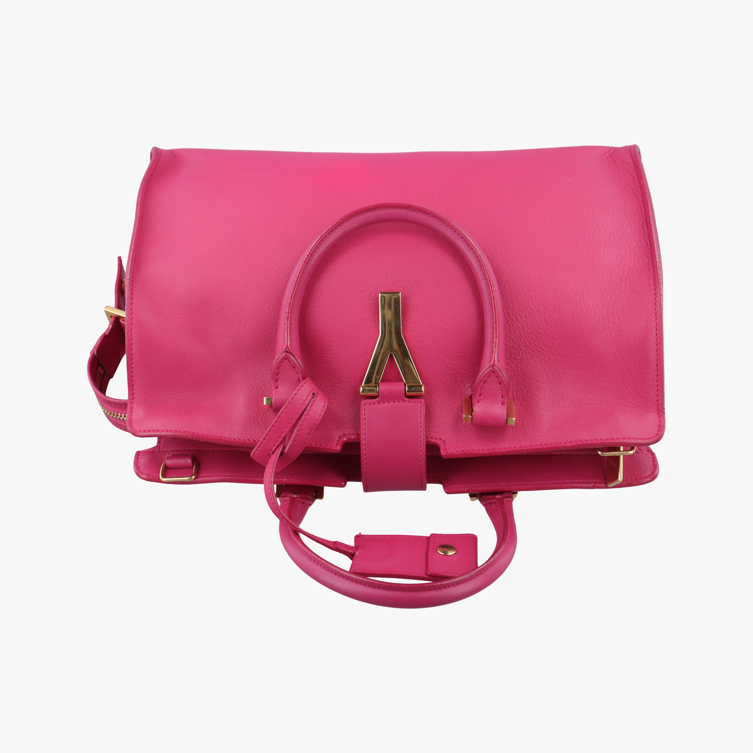 Pre-owned Yves Saint Laurent Y Ligne Petit Cabas Rose Leather 311210 shoulderbag | stylenewstar