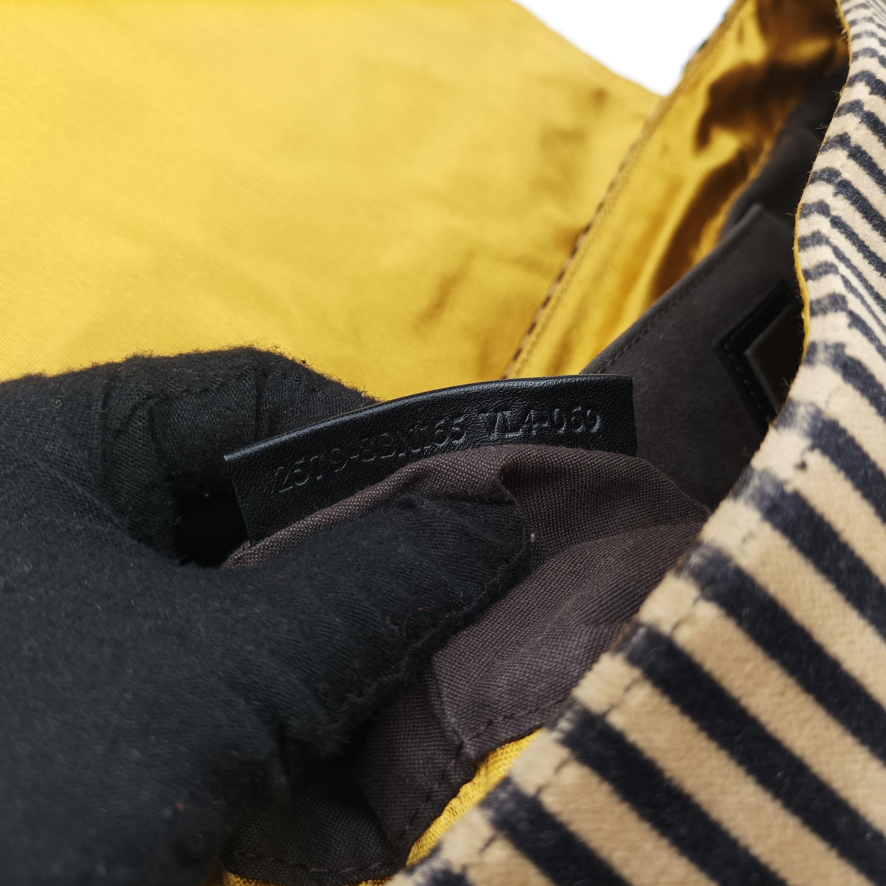 Pre-owned Fendi Stripe Calfhair and Velvet Multicolour Velvet × Fur 8BN165 handbag | stylenewstar