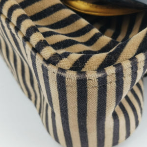 Pre-owned Fendi Stripe Calfhair and Velvet Multicolour Velvet × Fur 8BN165 handbag | stylenewstar