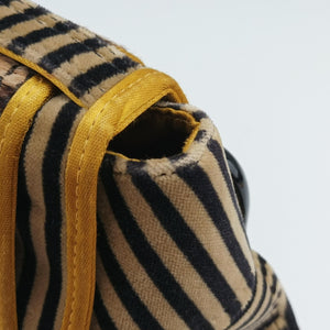 Pre-owned Fendi Stripe Calfhair and Velvet Multicolour Velvet × Fur 8BN165 handbag | stylenewstar
