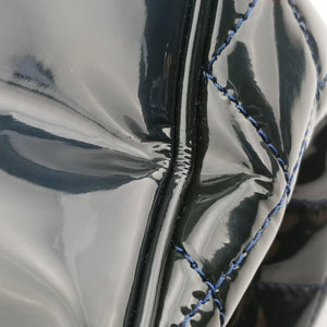 Pre-owned Chanel Paris-Venice Vinyl Lipstick Ligne Blue Patent Leather A47926 shoulderbag | stylenewstar