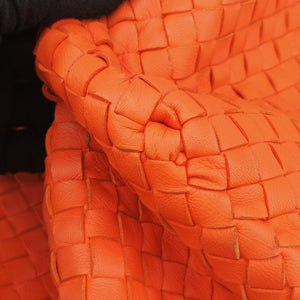 Pre-owned Bottega Veneta Cesta Intrecciato Orange lambskin  shoulderbag | stylenewstar