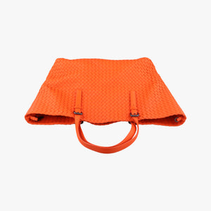 Pre-owned Bottega Veneta Cesta Intrecciato Orange lambskin  shoulderbag | stylenewstar