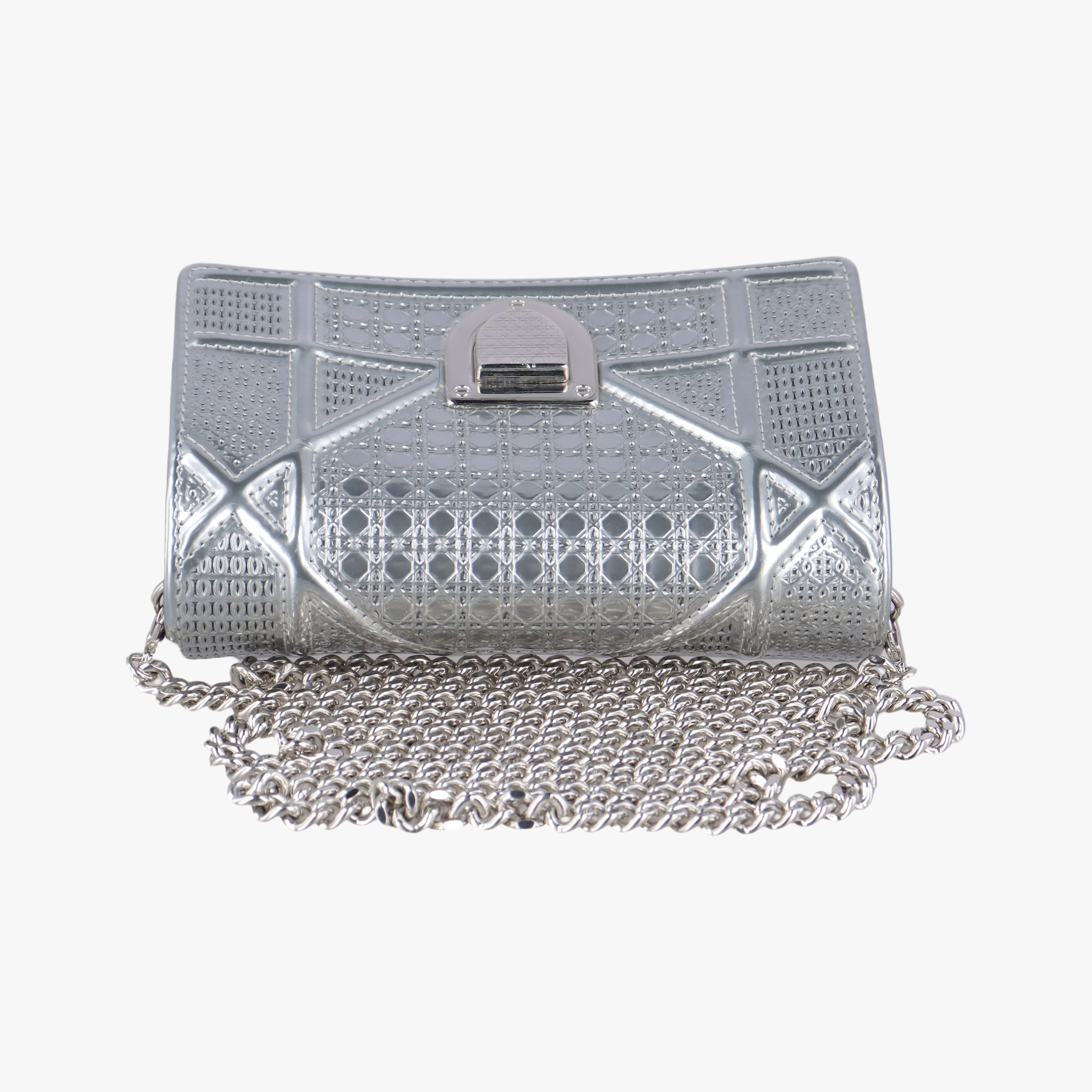 Pre-owned Christian Dior Diorama Silver Leather  shoulderbag | stylenewstar