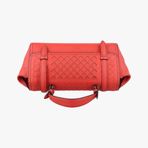 Secondhand Bottega Veneta Pre-Owned Monaco Intrecciato Red Leather  shoulderbag | stylenewstar
