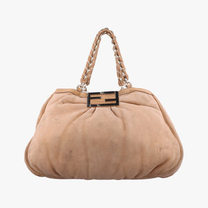 Secondhand Fendi Mia Beige Suede 8BR616 shoulderbag | stylenewstar