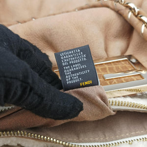 Secondhand Fendi Mia Beige Suede 8BR616 shoulderbag | stylenewstar