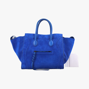 Pre-owned Celine Luggage Small Square Phantom Blue suede  handbag | stylenewstar