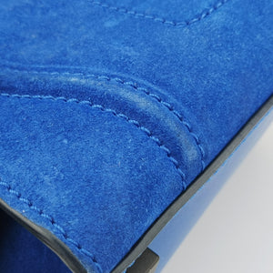 Pre-owned Celine Luggage Small Square Phantom Blue suede  handbag | stylenewstar