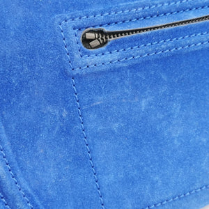 Pre-owned Celine Luggage Small Square Phantom Blue suede  handbag | stylenewstar